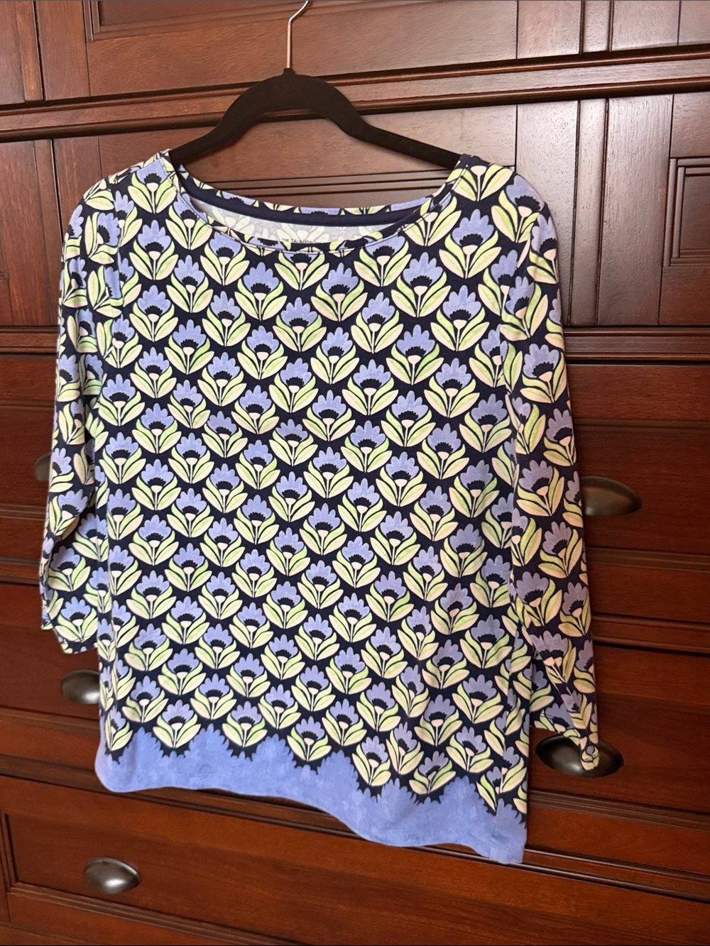 Talbots Purple and Yellow Floral Long Sleeve Top